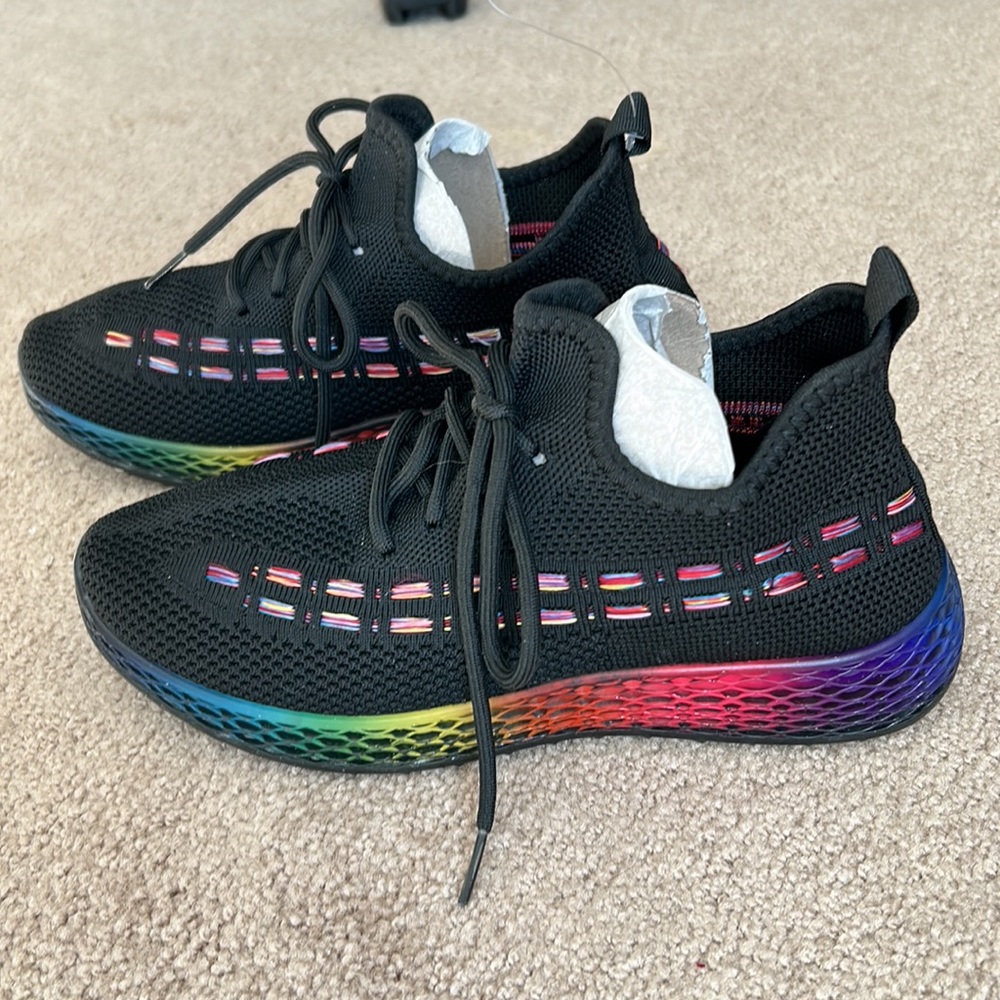 NWOT Wanted multicolored sneakers in size 6.5. So unique & cute!
